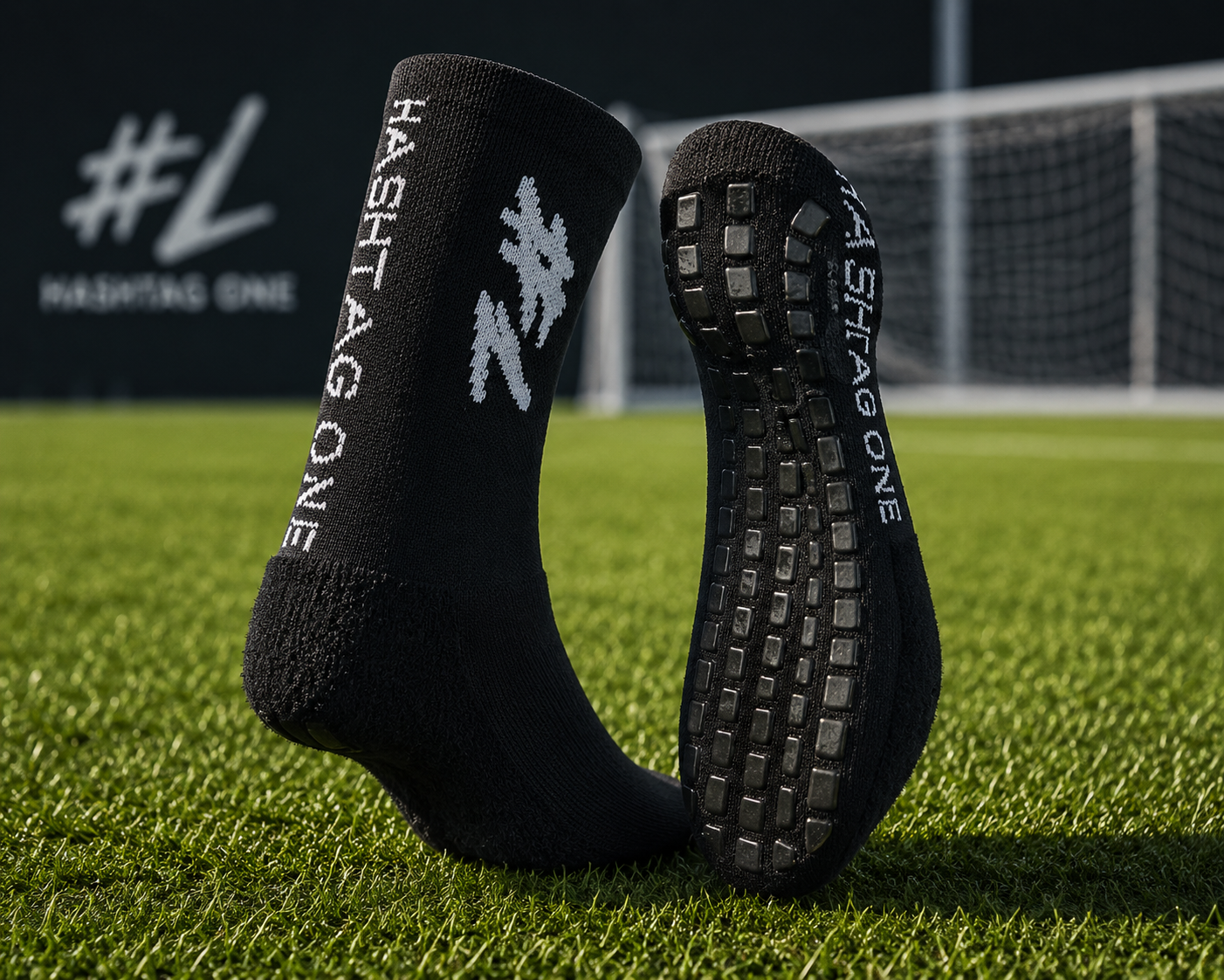 HashtagOne Grip Socken Schwarz / kurz