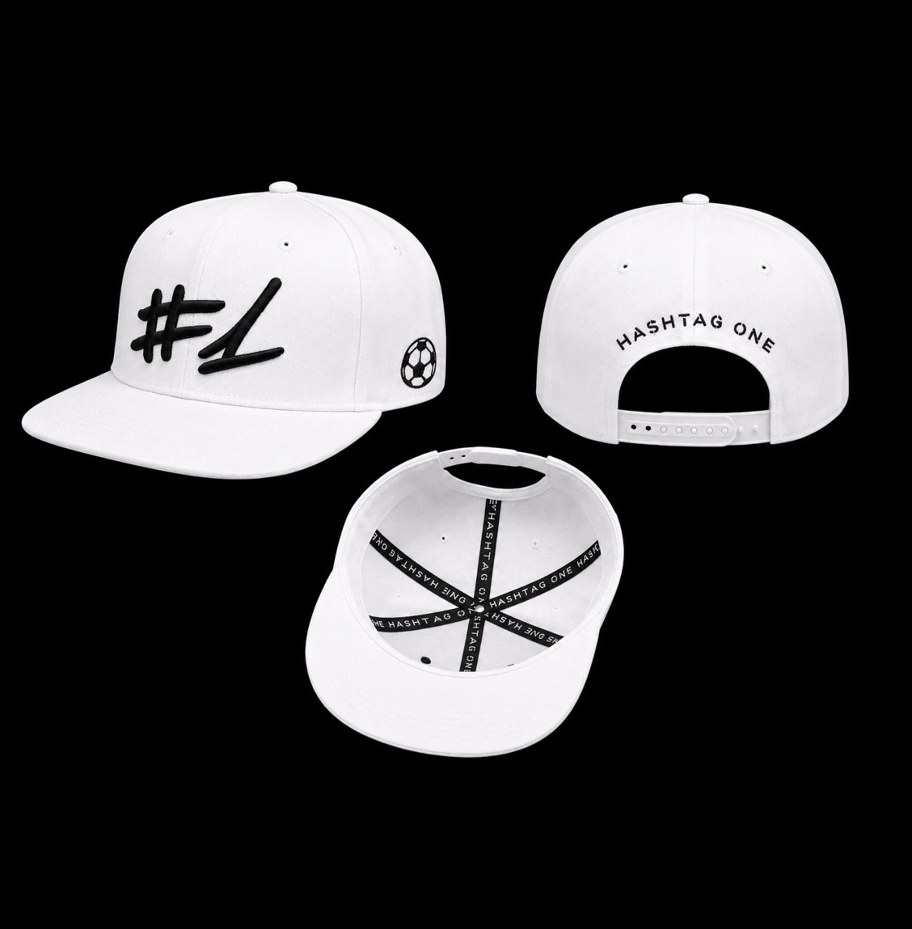 HashtagOne Premium Snapback Cap - White Edition