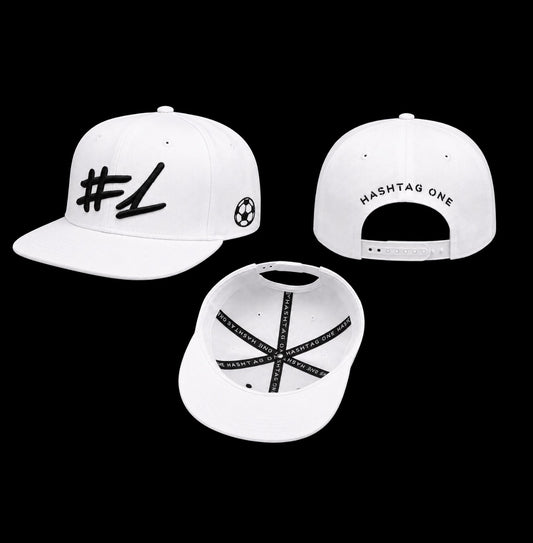 HashtagOne Premium Snapback Cap - White Edition