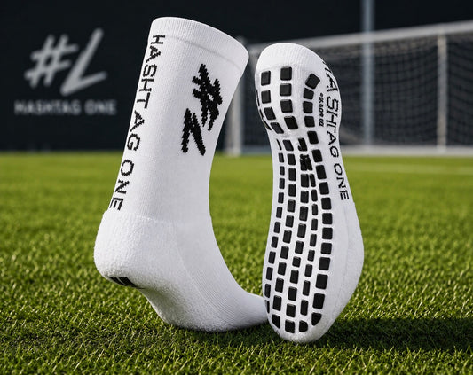 HashtagOne Grip Socken Weiss / kurz